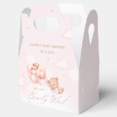 Schattig roze teddybeer meisje Baby shower dank u Bedankdoosjes (Geopend)