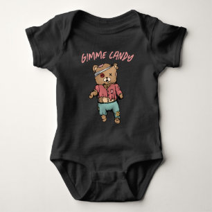 Schattig roze teddybeer zombie gimme Snoep hallowe Romper