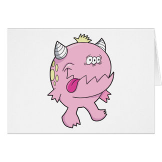schattig roze tong bijt monster