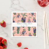 Schattig roze tropische vogels Oerwoud Baby shower Servet (Insitu)