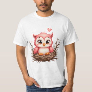 Schattig Roze Uil Kijkje T-shirt Grappige Baby Uil