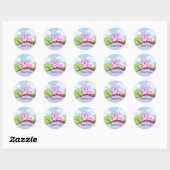 Schattig roze Uil Mam en Baby Ronde Sticker (Vel)