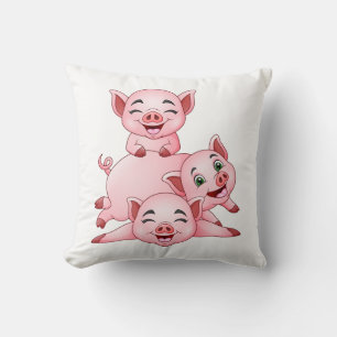 Schattig Roze Varken Landboer Boerderij Cadeau Kussen