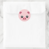 Schattig roze varken ronde sticker (Tas)