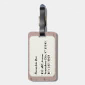 Schattig roze varken roze achtergrond bagagelabel (Achterkant verticaal)