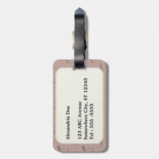 Schattig roze varken roze achtergrond bagagelabel (Achterkant verticaal)