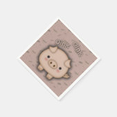 Schattig roze varken roze achtergrond servet (Hoek)