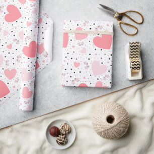 Schattig roze varken voor Valentijn Cadeaupapier