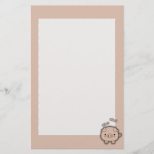 Schattig roze varkensinkt briefpapier