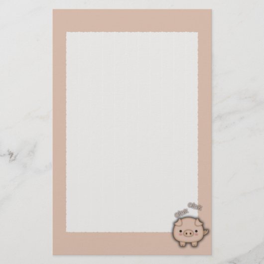 Schattig roze varkensinkt briefpapier (Voorkant)