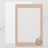 Schattig roze varkensinkt briefpapier (Voorkant / Achterkant)
