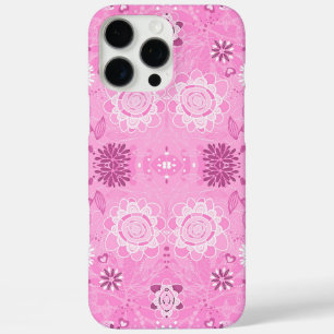 Schattig roze verfijnde handgeschilderde patroon a iPhone 16 pro max hoesje