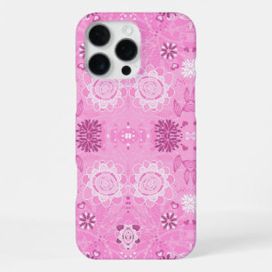 Schattig roze verfijnde handgeschilderde patroon a iPhone 16 pro max hoesje