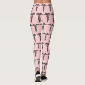 Schattig roze verpleegster caduceus patroon vrouwe leggings (Achterkant)