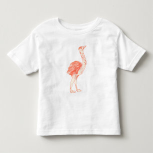 Schattig roze vogel artistiek Baby struisvogel Kinder Shirts