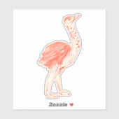 Schattig roze vogel artistiek Baby struisvogel Sticker (Vel)