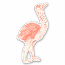 Schattig roze vogel artistiek Baby struisvogel