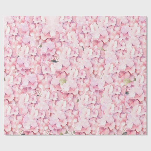 Schattig roze Waterverf bloemmotief Baby shower Cadeaupapier (Vlak)