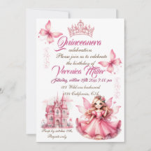 Schattig roze waterverf girly kasteel fee prinses