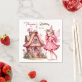 Schattig roze waterverf girly kasteel fee prinses servet (Insitu)