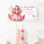 Schattig roze waterverf girly kasteel fee prinses spandoek (Insitu)