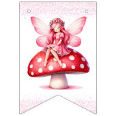 Schattig roze waterverf girly kasteel fee prinses vlaggetjes (Eerste vlag)