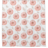 Schattig roze Waterverf pompoen Herfst douchegordi Douchegordijn (Voorkant)