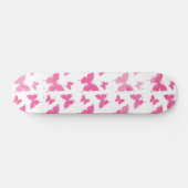 schattig roze waterverf vlinders patroon. skateboard (Horizontaal)