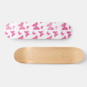 schattig roze waterverf vlinders patroon. skateboard (Horizontaal)