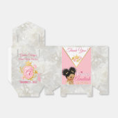 Schattig Roze & Wit Afro Puff Princess Ballerina Bedankdoosjes (Uitgevouwen)