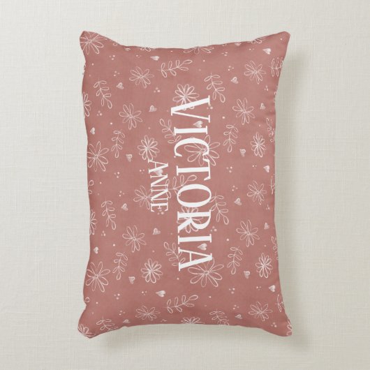 Schattig Roze & Witte Bloemenschildering Boerderij Accent Kussen (Voorkant(Verticaal))