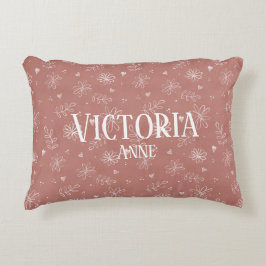 Schattig Roze & Witte Bloemige Boerderij Accent Kussen