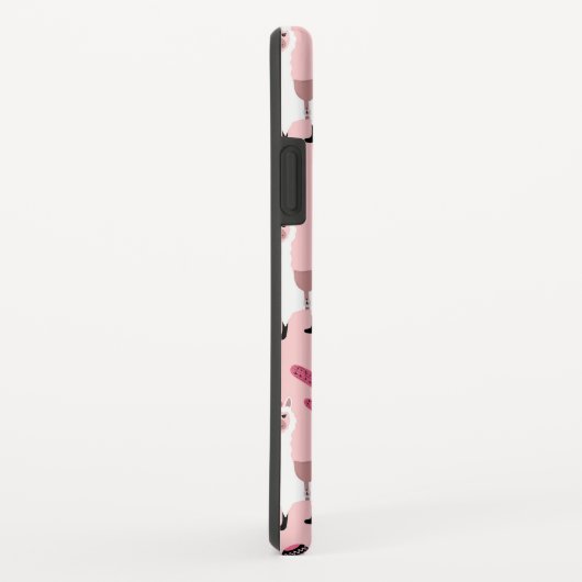Schattig Roze witte Llama Maraca Cactus Floral Case-Mate iPhone Case (Achterkant/rechts)
