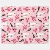 Schattig Roze witte Llama Maraca Cactus Floral Fleece Deken (Voorkant (Horizontaal))