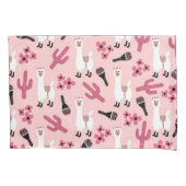 Schattig Roze witte Llama Maraca Cactus Floral Kussensloop (Voorkant)