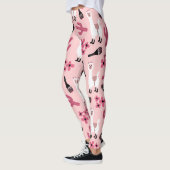 Schattig Roze witte Llama Maraca Cactus Floral Leggings (Links)