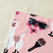 Schattig Roze witte Llama Maraca Cactus Floral Strandlaken (In situ)