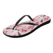 Schattig Roze witte Llama Maraca Cactus Floral Teenslippers (Schuin)