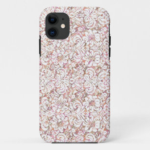 Schattig roze witte vintage bloemendesign Case-Mate iPhone case