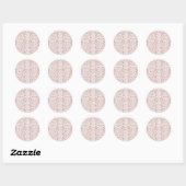 Schattig roze witte vintage bloemendesign ronde sticker (Vel)