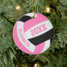 schattig roze witte volleybal keramisch ornament