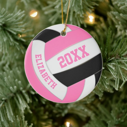 schattig roze witte volleybal keramisch ornament (Boom)