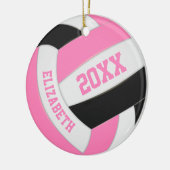 schattig roze witte volleybal keramisch ornament (Links)