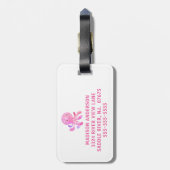 Schattig roze zeemeermin meisjes Bagagelabel (Achterkant verticaal)