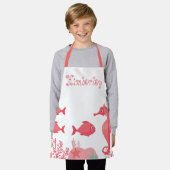 Schattig roze zeepaardje en vrienden schort (Gedragen)