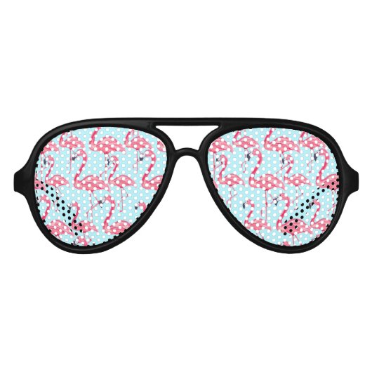 Schattig roze zomergeschilderd Flamingo patroon bl Aviator Zonnebril (Voorkant)