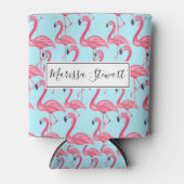 Schattig roze zomergeschilderd Flamingo patroon bl Blikjeskoeler (Voorkant)