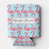 Schattig roze zomergeschilderd Flamingo patroon bl Blikjeskoeler (Achterkant)