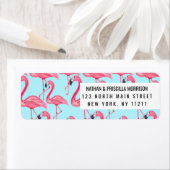 Schattig roze zomergeschilderd Flamingo patroon bl Etiket (Insitu)