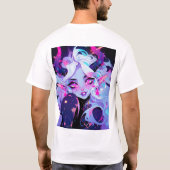 Schattig roze, zwart en wit Koakuma Little Devil T-shirt (Achterkant)